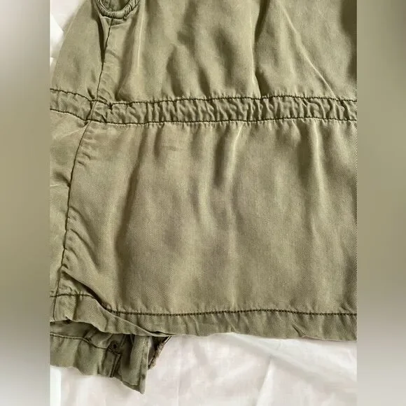 Max Jeans Olive Green long Utility Cargo Vest with pockets barn jacket size S - Picture 7 of 12